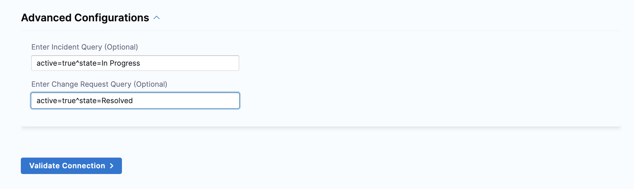 Apply the ServiceNow Query